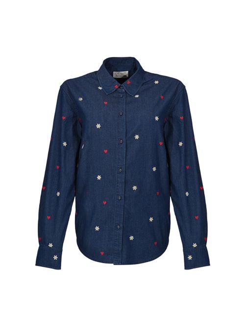 Camicia Meredith in chambray di cotone con ricamo fiori e cuori Mc2 Saint Barth | MDH00100362L